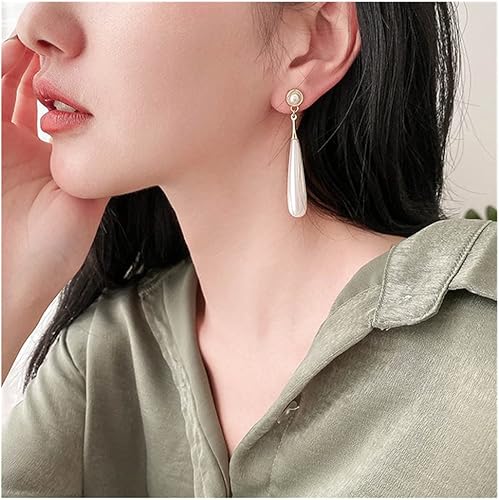 Pearl Drop Earrings for Women Handpicked White Pearl Dangle Earrings