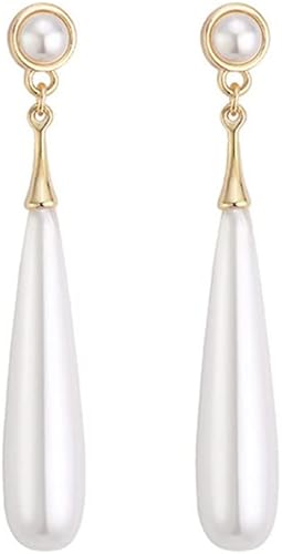 Pearl Drop Earrings for Women Handpicked White Pearl Dangle Earrings