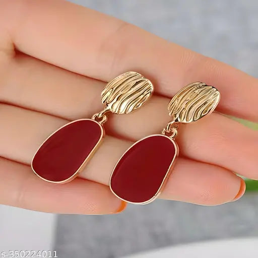 Gold Plated Fashion Korean Red Earring