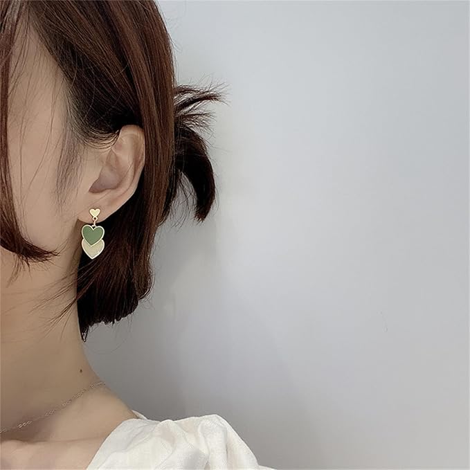 Multi-Color Drop Heart Earrings