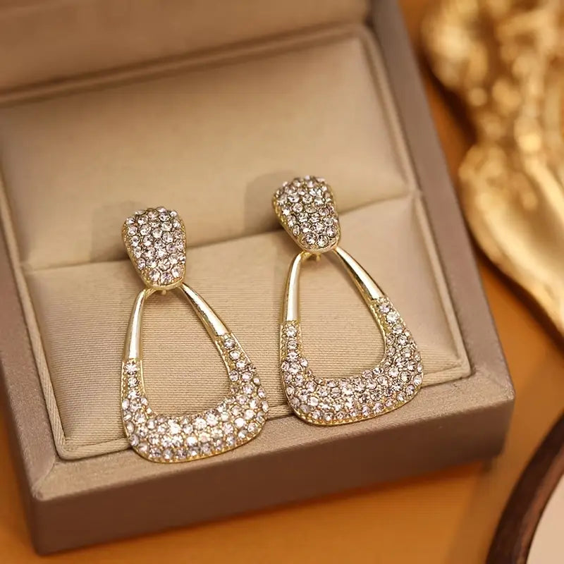 Geometric Sparking Diamond Earrings