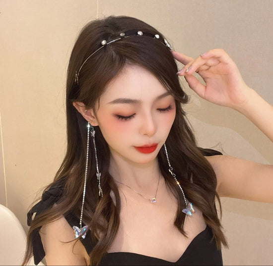 Hair Hoop Butterfly Fairy Tassel Headwear