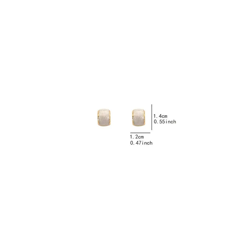 Stud Earrings, Vintage & Simple Style, White Enamel Geometric Square Earrings
