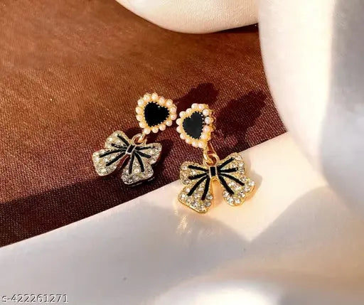 Love Pearl Bow Stud Earrings High-end Earrings