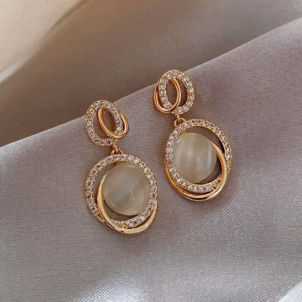 Big Zircon Dangle Earrings