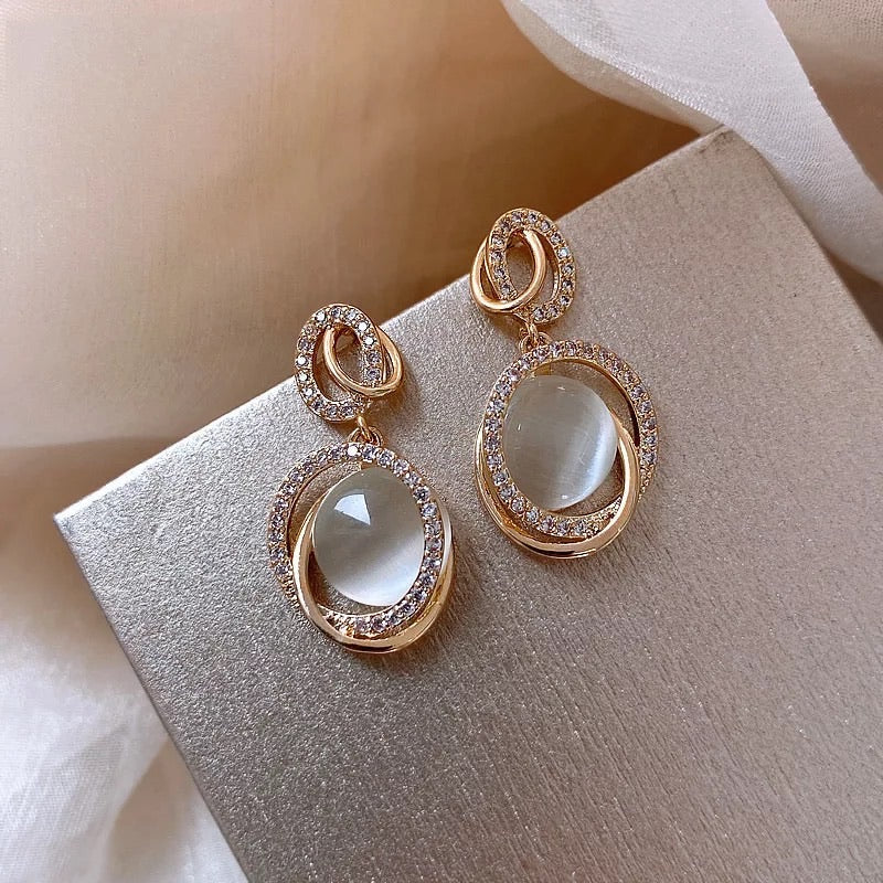 Big Zircon Dangle Earrings