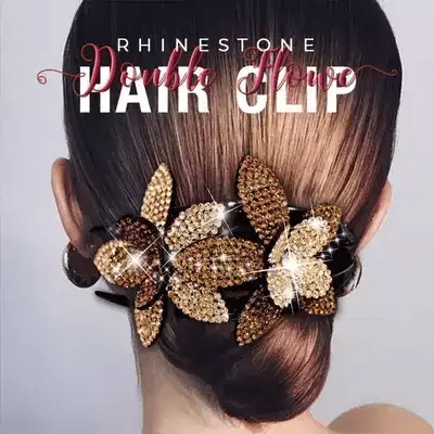 Assorted design Double Flower Hair Clip ( Pack of 2 )