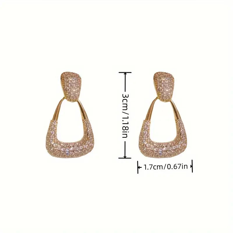 Geometric Sparking Diamond Earrings