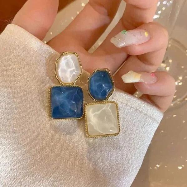 Blue Monalisa Stone Earrings