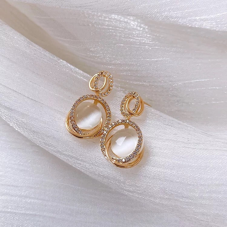 Big Zircon Dangle Earrings