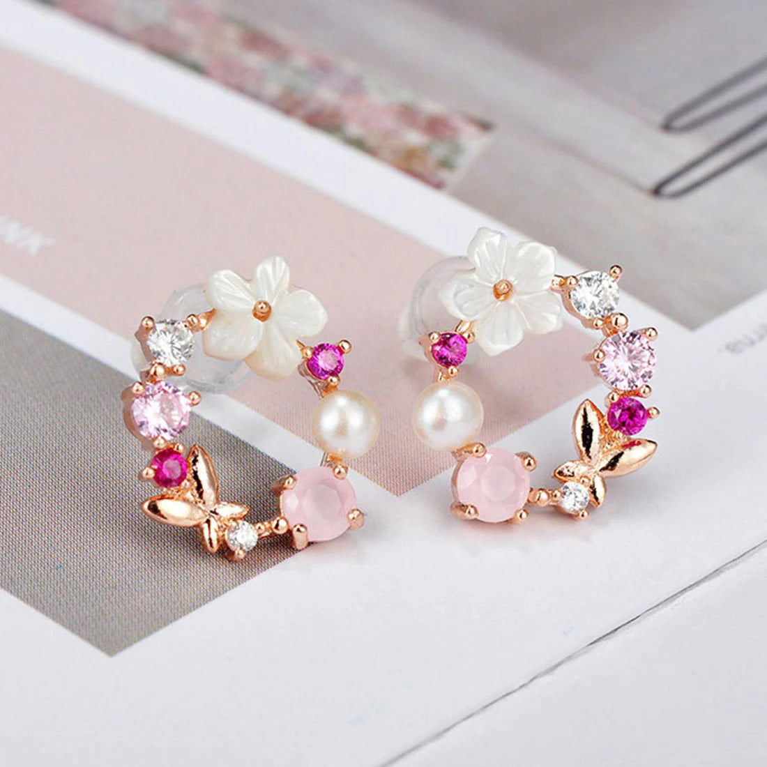 Minimal Dreamy Floral Earrings